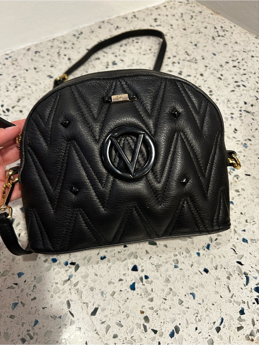 Vintage Valentino beautiful Black Quilted Leather Bag